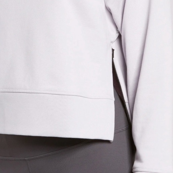 Lilac On-Running Cotton Mock Neck Sweatshirt with Zipper Side Slits Size XS - Picture 10 of 10